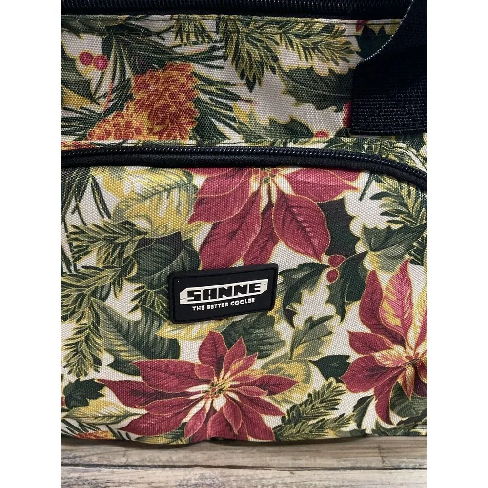 Insulated‎ Lunch Bag Leak-proof Thermal Cooler Tote Floral Holiday Green Red NEW